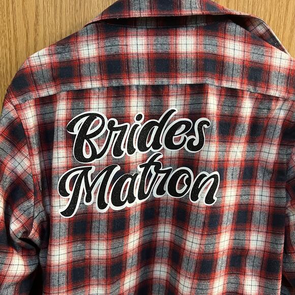 MCedar Plaid Button Down Shirt Brides Matron Wedding Size Large - Picture 6 of 6